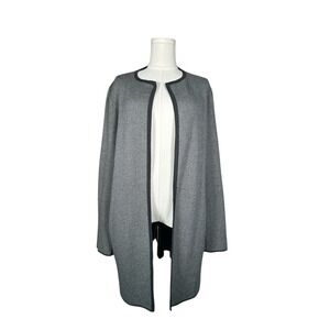 J.Crew‎ Herringbone Coatigan Long Cardigan Jacket Charcoal Gray S
